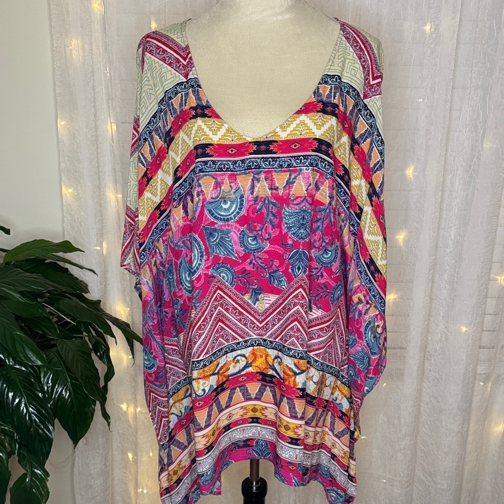 Avenue Multicolor Boho Print Tunic